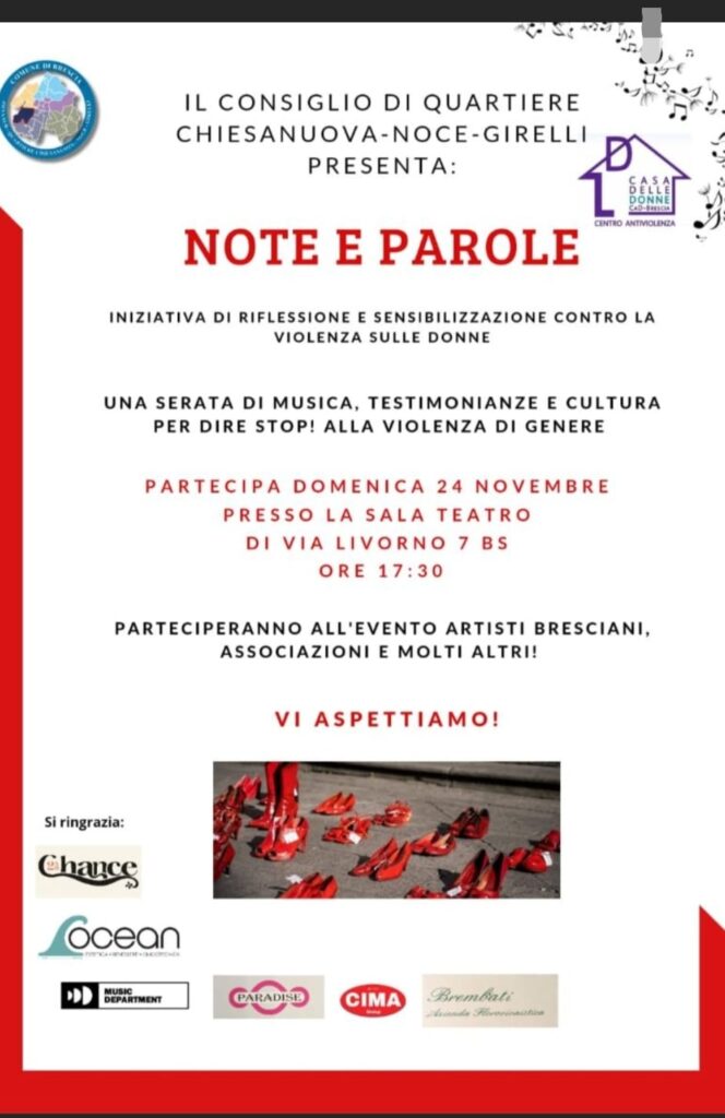 NOTE E PAROLE - serata di musica, testimonianze e cultura